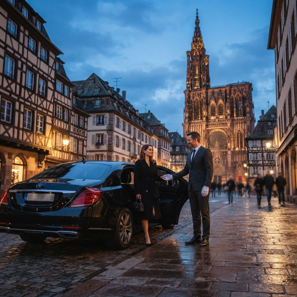 Autoverhuur met chauffeur per uur in Straatsburg en de Elzas